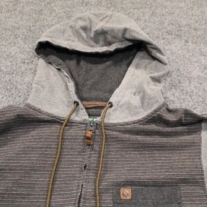 HippyTree Nomad Division‎ Surf Stone Full Zip Hoodie Mens Large Gray Striped L